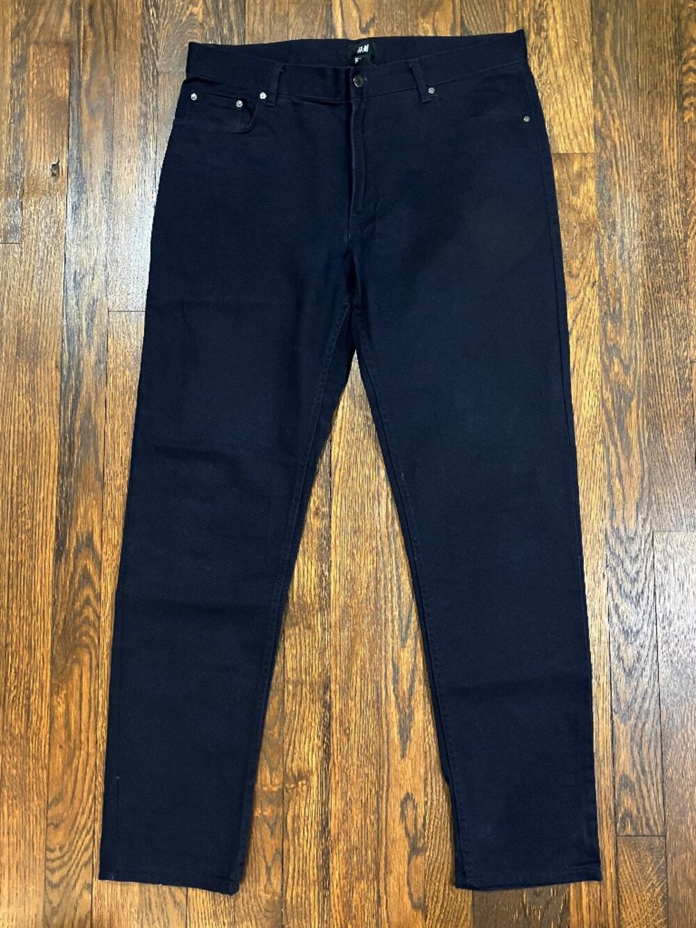 H&M Men’s Black Denim Jeans 5-Pocket Zip Fly Tapered leg size 34/31